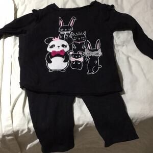 3t cotton t w/Capri pants bundle black worn once